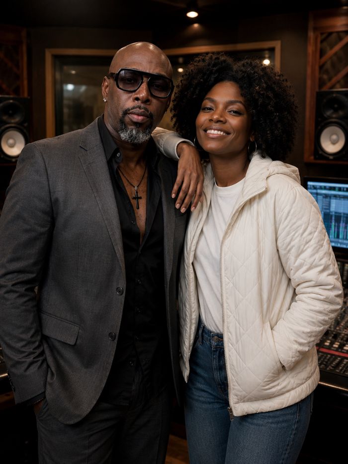Luner Eugene with Kemi in the studio